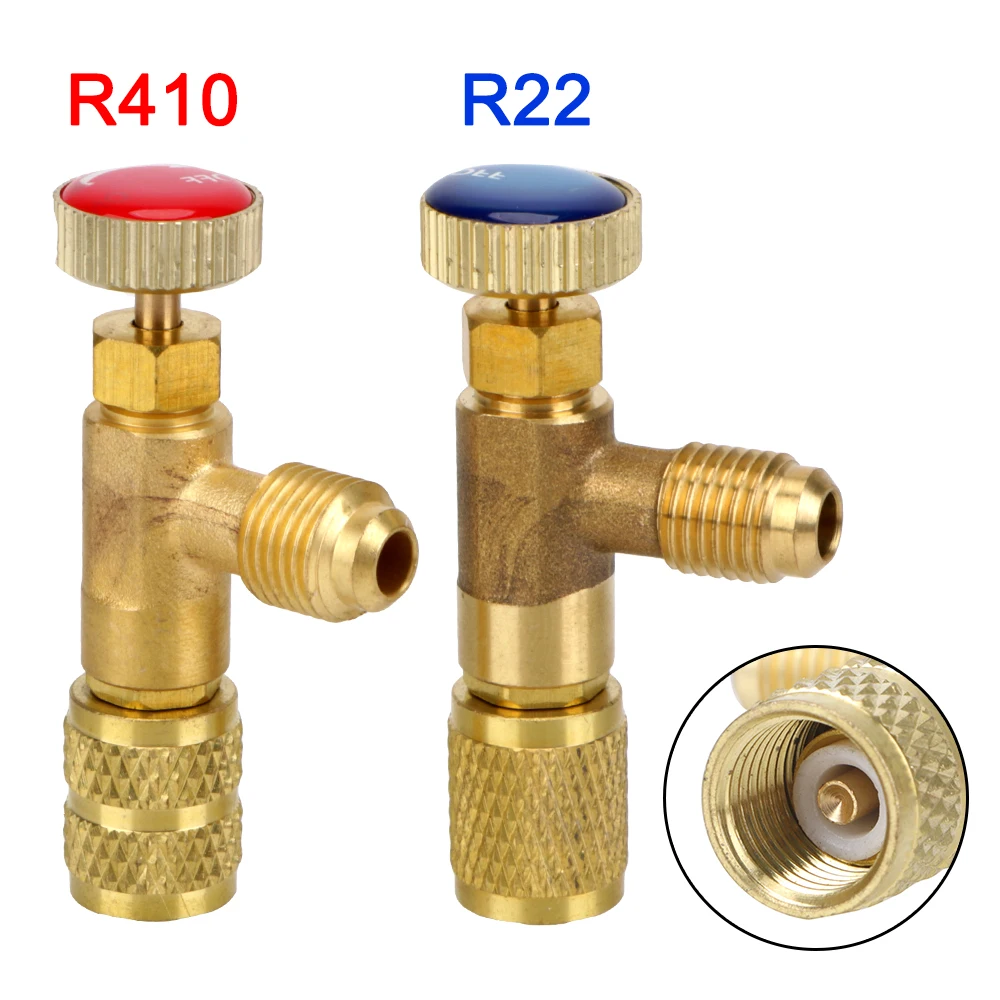 

R410 предохранительный адаптер 1/4 "R22, клапан безопасности для жидкости, кондиционер, ремонт и фторид для кондиционера, 2 шт.