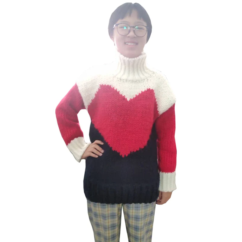 Женский костюм ручной работы Ms плотный свитер с переплетением пуловер пальто