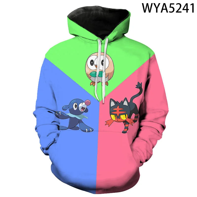 

Fall New Style Hoodies Men And Women Children Pokemon Sweatshirt 3d Printing Cartoon Anime Pullover Fashion Coat