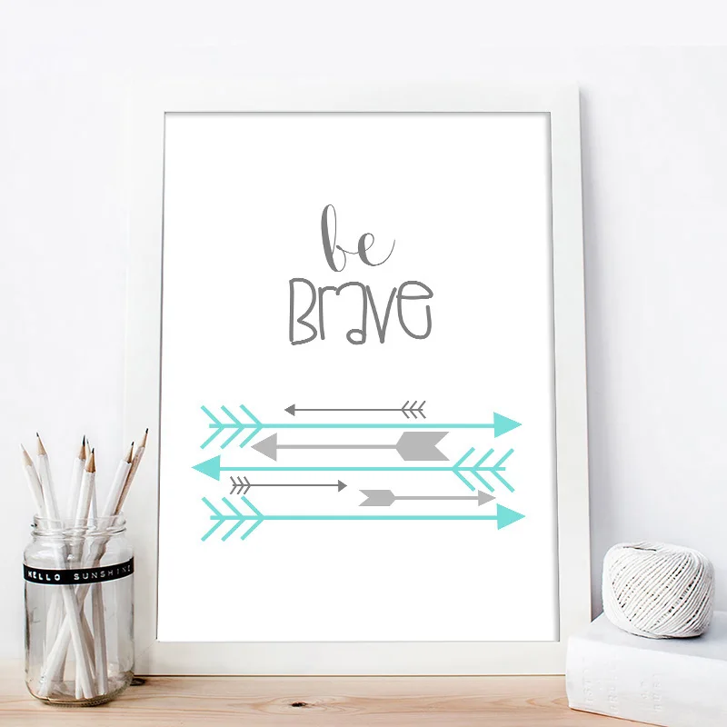 Синий плакат для детской комнаты племя оленьи рога печать на холсте