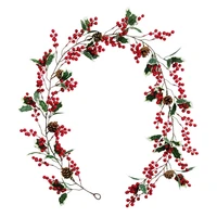 6 23ft red berry christmas garland with pine cone garland artificial garland garden gate home decoration for new year