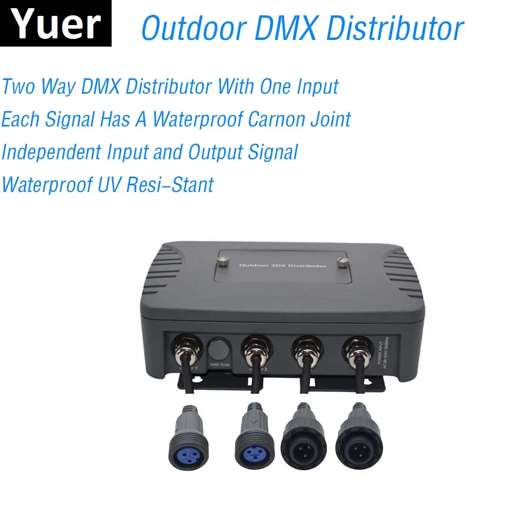 Outdoor Stage Light Controller DMX512 Splitter Light Signal Amplifier Splitter 2 Way DMX Distributor For Stage Equipments Dj