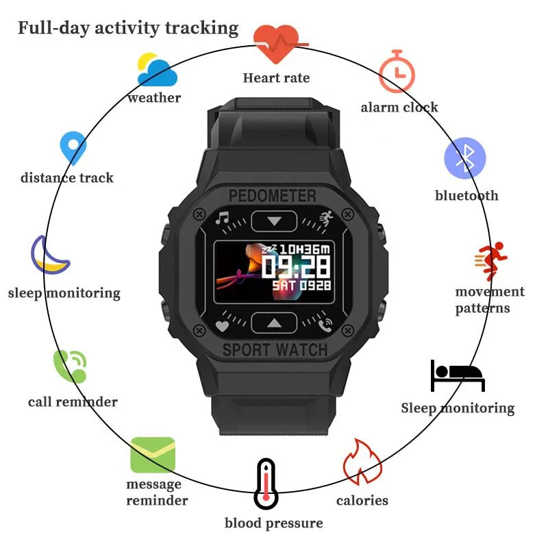 

FD69S Smart Watch Bluetooth-compatible Fitness Tracker Sports Watch Heart Rate Monitor Blood Pressure Smart Bracelet for Phone