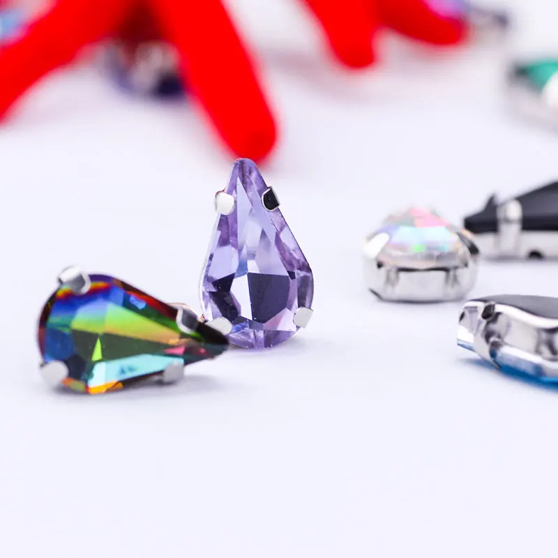 Новинка DIY Кристалл Капля воды ручная работа серебряный коготь бриллиант