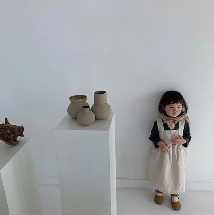 Новинка 2019 японское и корейское платье для девочек повседневная детская льняная