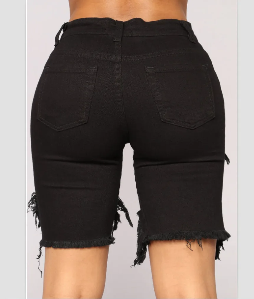 

Summer Hole Tassel Jeans Shorts 2020 Fashion Women Street Club Beach Holiday Casual Shorts Plus Size S-2XL