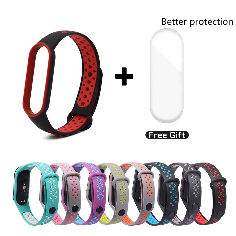 

For Xiaomi Mi Band 6 5 Silicone Anti-sweat Replacement Wrist Strap Case For MiBand 6 5 3 4 Sports Bracelet Wristband Accessories