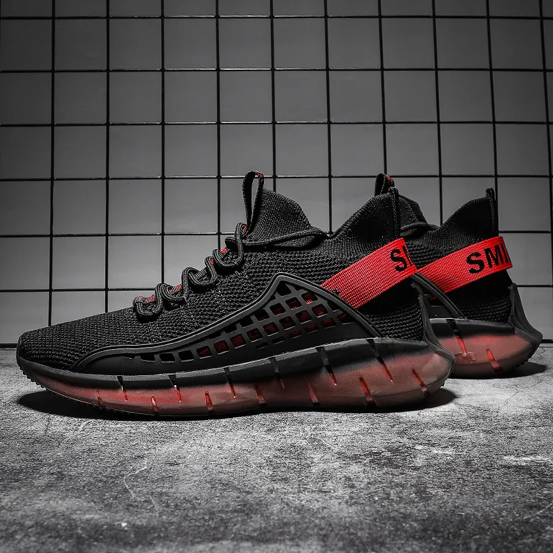 

2020 Fashion Summer Running Shoes Men's Flying Textile Sneaker Men Breathable Mens Shoes Cushioning High Quality Men Sneakers