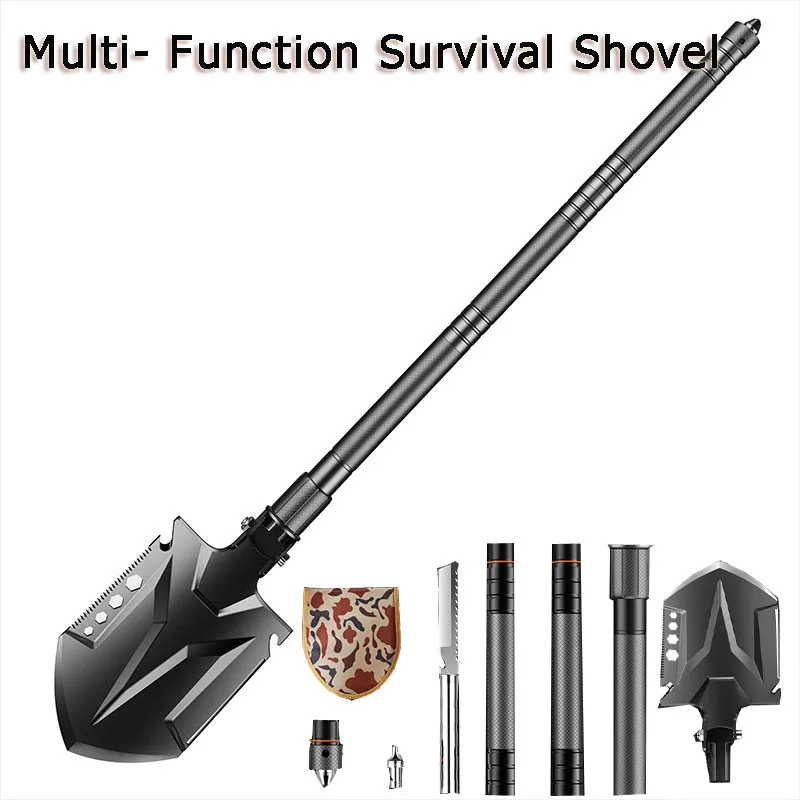 Высокопрочная лопата из углеродистой стали тактическая многофункциональная