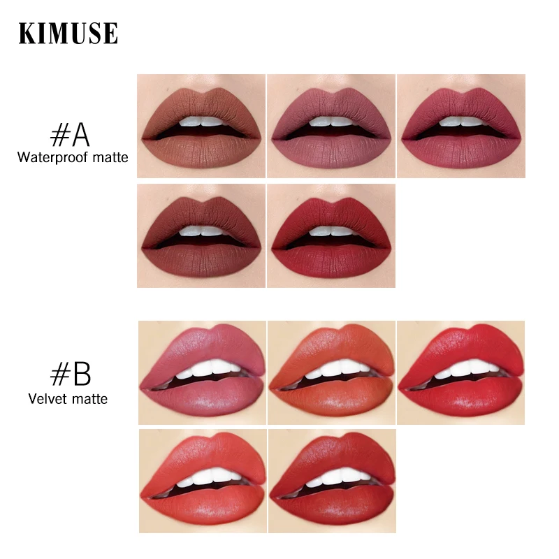 Жидкая помада KIMUSE 5 шт./компл. красный матовый телесный блеск для губ водостойкий
