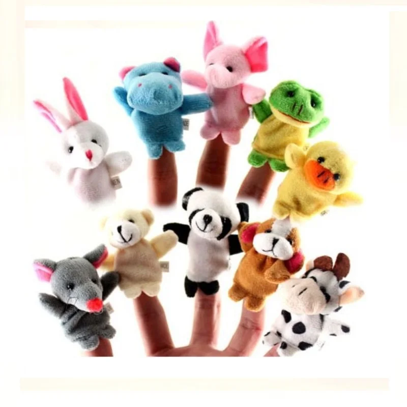 10 шт./лот детские плюшевые игрушки пальчиковые говорящие реквизиты (10 животных