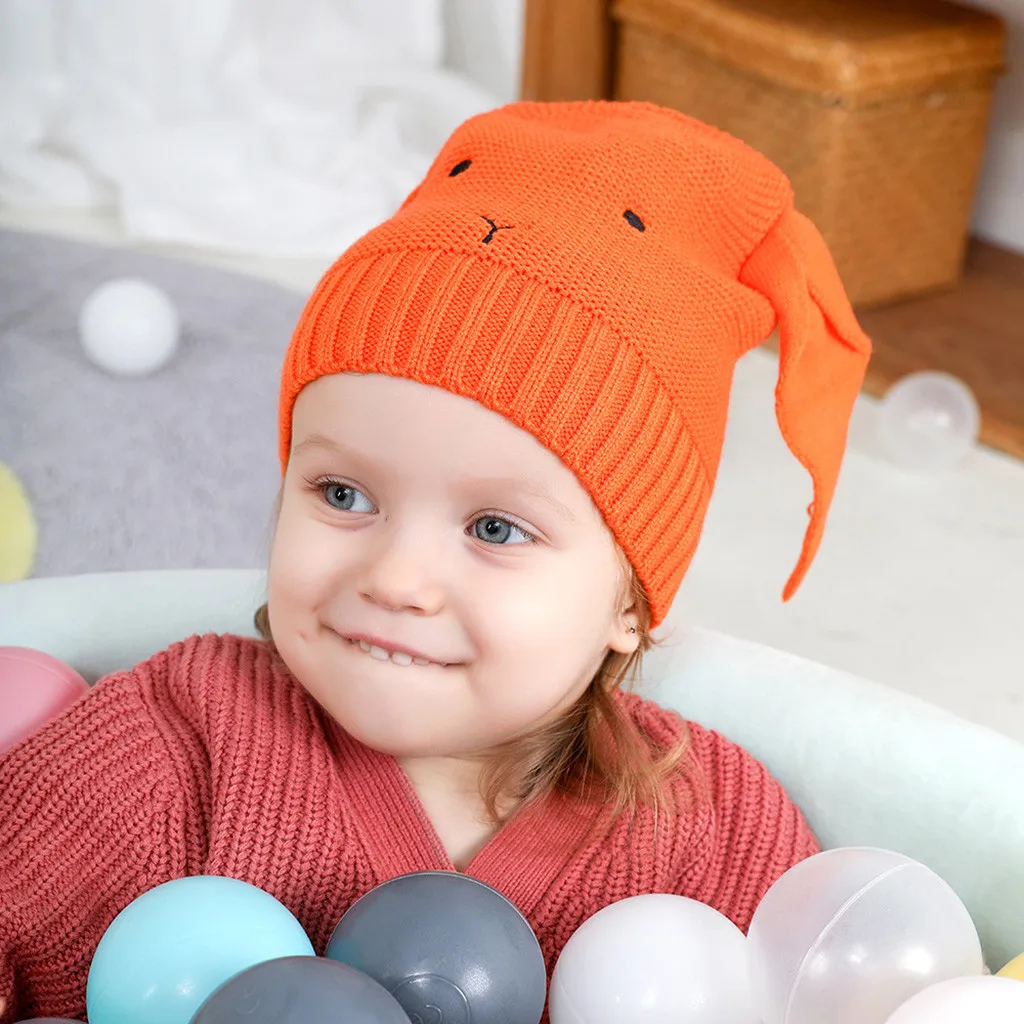 Плотная теплая детская вязаная шапка с ушками Пикачу Милая осенне зимняя 2019