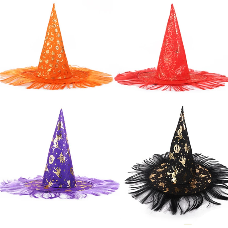 1 шт. шляпа ведьмы на Хэллоуин аксессуары для костюма Apex женская черная/оранжевая