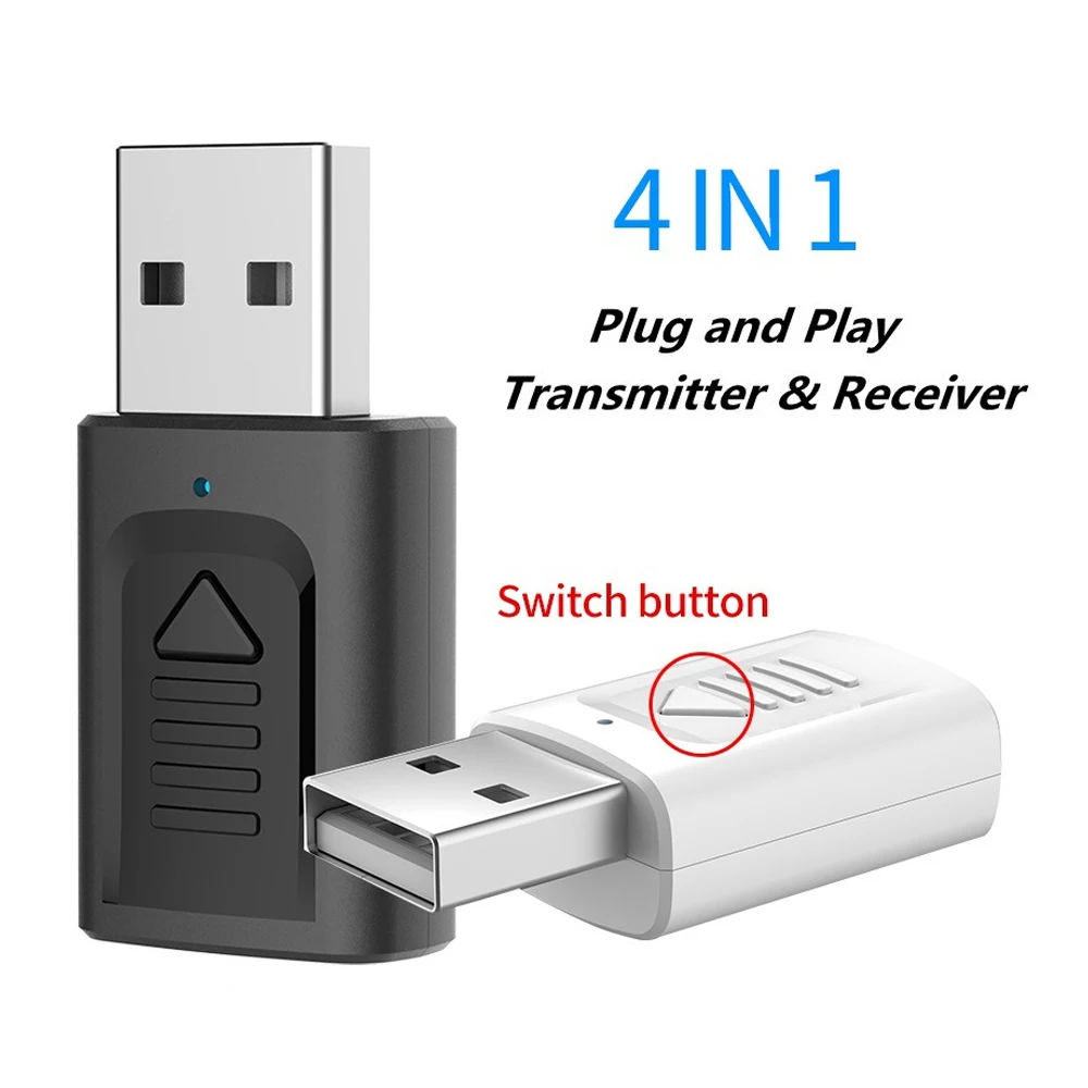 

4 в 1 Мини Bluetooth приемник передатчик USB стерео Bluetooth 5,0 аудио AUX RCA USB разъем 3,5 мм для ТВ ПК автомобильный беспроводной адаптер