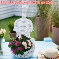 nordic retro violin flower pot decoration crafts home garden office balcony landscape decoration gift
