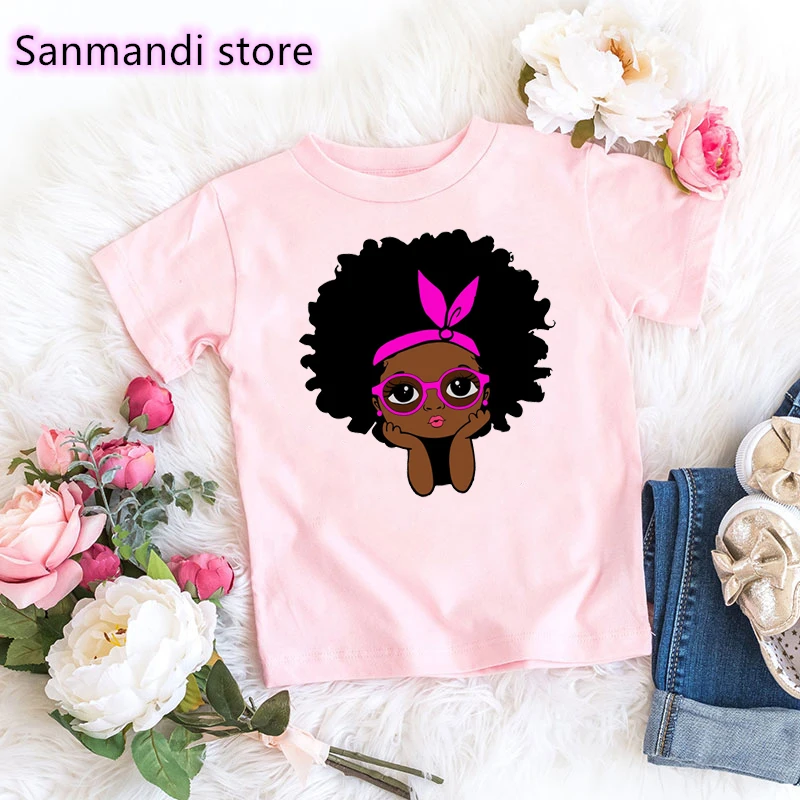 Kawaii детская одежда черная девушка любовь розовые очки принт футболка кролик