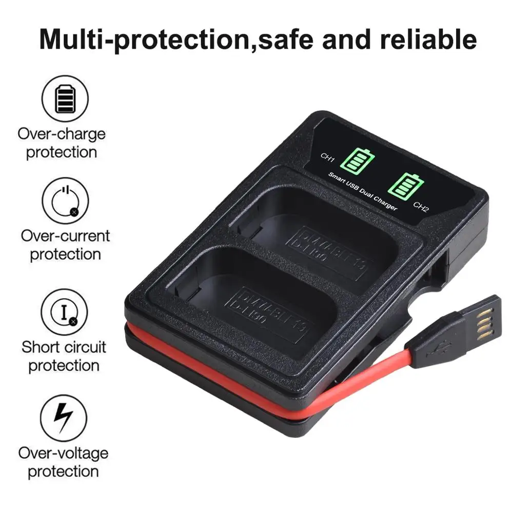 Аккумулятор 2000 мАч DMW-BLF19 DMW-BLF19E для Panasonic DMW BLF19 BLF19E Lumix GH3 GH4 GH5 G9 DC-GH5LGK