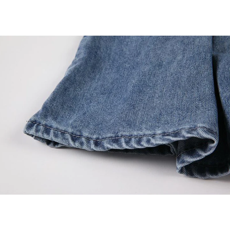 

Blue Kawaii Denim Jumpsuits Strap Pleated Dress Women Summer 2021 Korean Style Harajuku High Waist Casual Female Denim Dresses