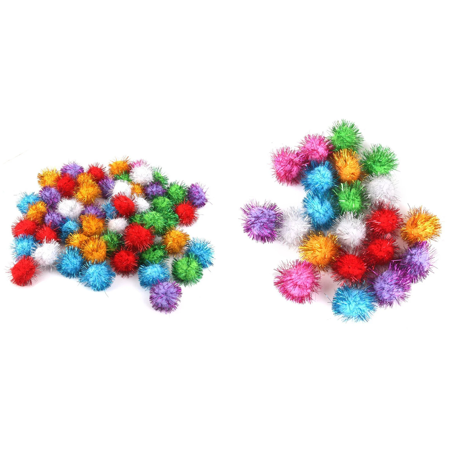 

21 Piece 3.5cm Glittering Tinsel Springs Pompons Balls Cat Toy