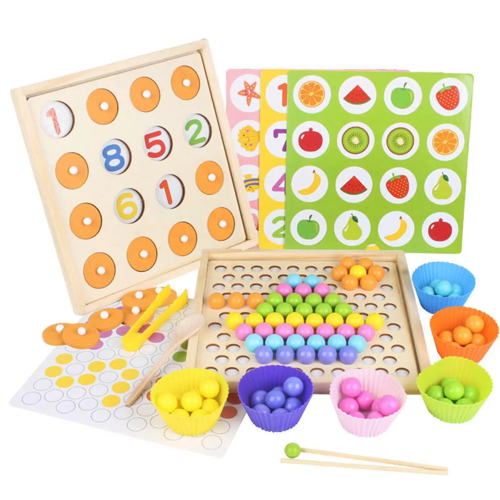 

2 in 1 Memory Chess Clip Bead Game Baby Early Education Brain Training Toy Gift
