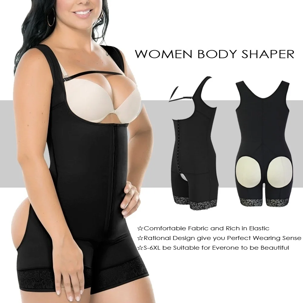 Черный открытый бюстгальтер Корректирующее белье размера плюс для всего тела