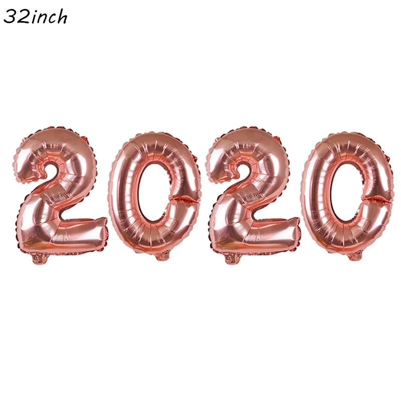 32inch 2020 Фольгированные воздушные шары с новогодним днем фоторамка реквизит воздушные шары золотой черный баннер гирлянда Navidad новогодние вечерние принадлежности - Цвет: 32inch 2020
