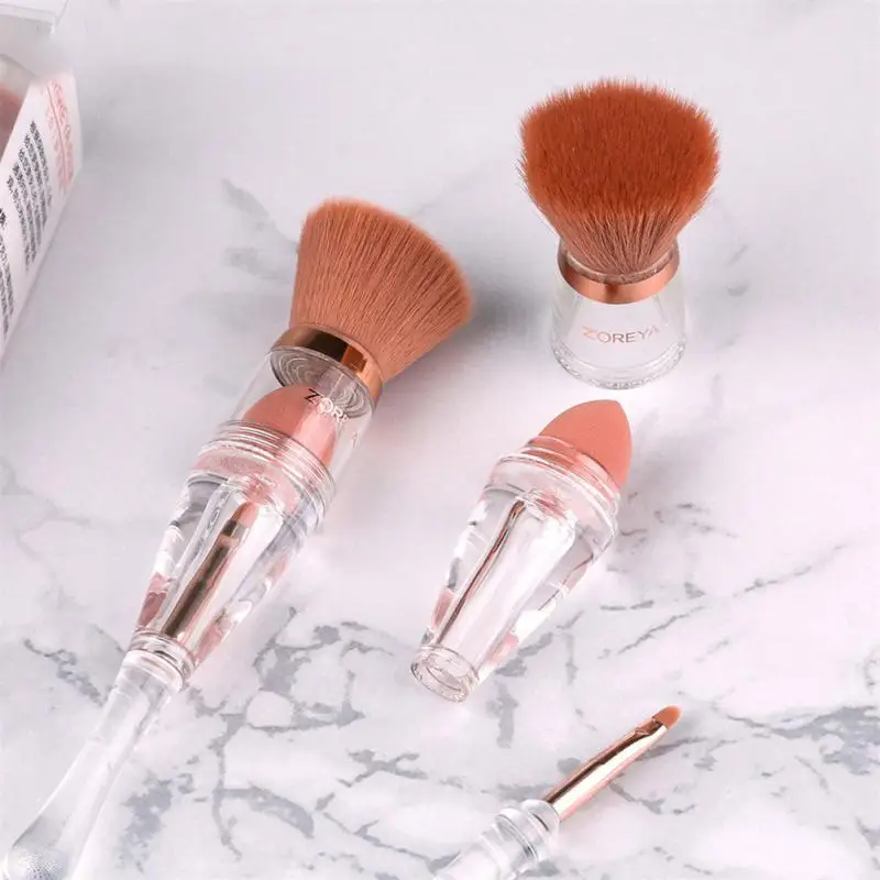 

Multifunctional Makeup Brush 3 In 1Makeup Brush Portable Loose Powder Brush Foundation Brush Kit Makeup Tool
