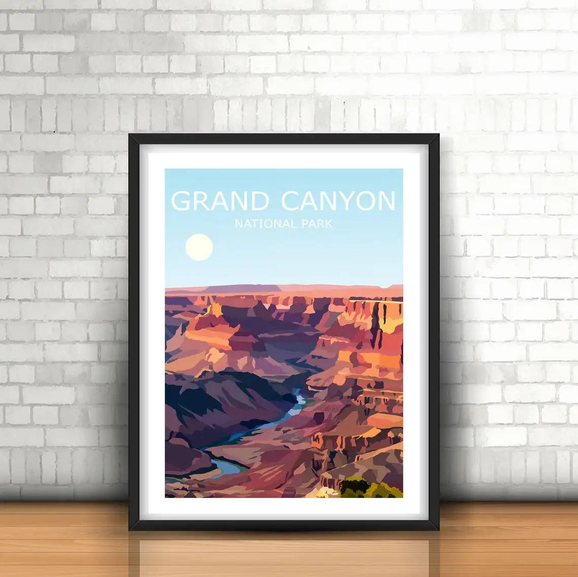 

Grand Canyon Park Art Print, Landscape, Colorado River, Travel Poster, Hiking Gift, Arizona Desert, Colorado Plateau, Walking