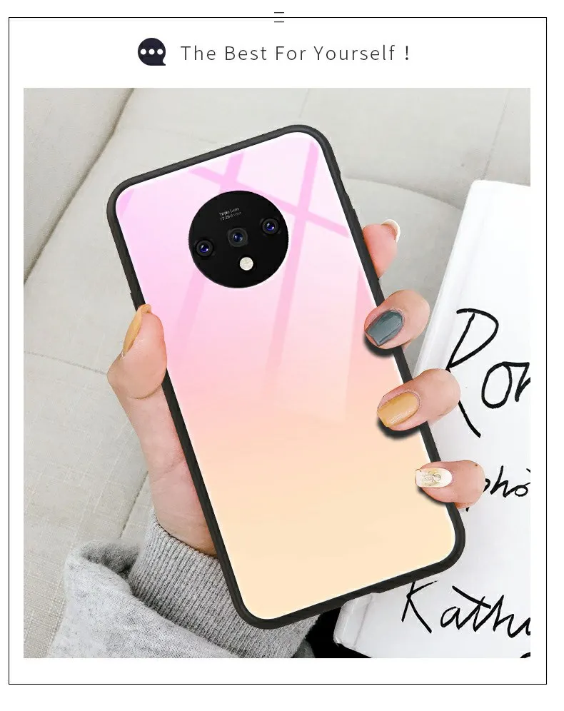 Чехол из закаленного стекла для телефона для Oneplus 7T Pro 7 Pro 6 6T 5 5T роскошный цветной градиентный чехол