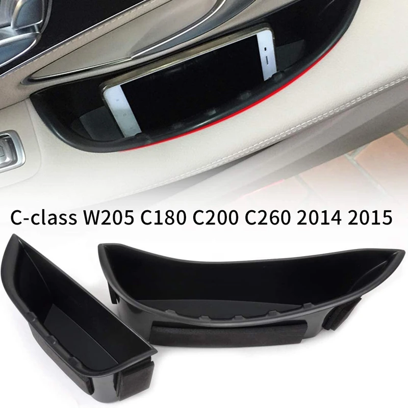 

2Pcs Front Door Armrest Storage Box Container Holder for Mercedes Benz C-Class W205 C180 C200 C260 2014 2015
