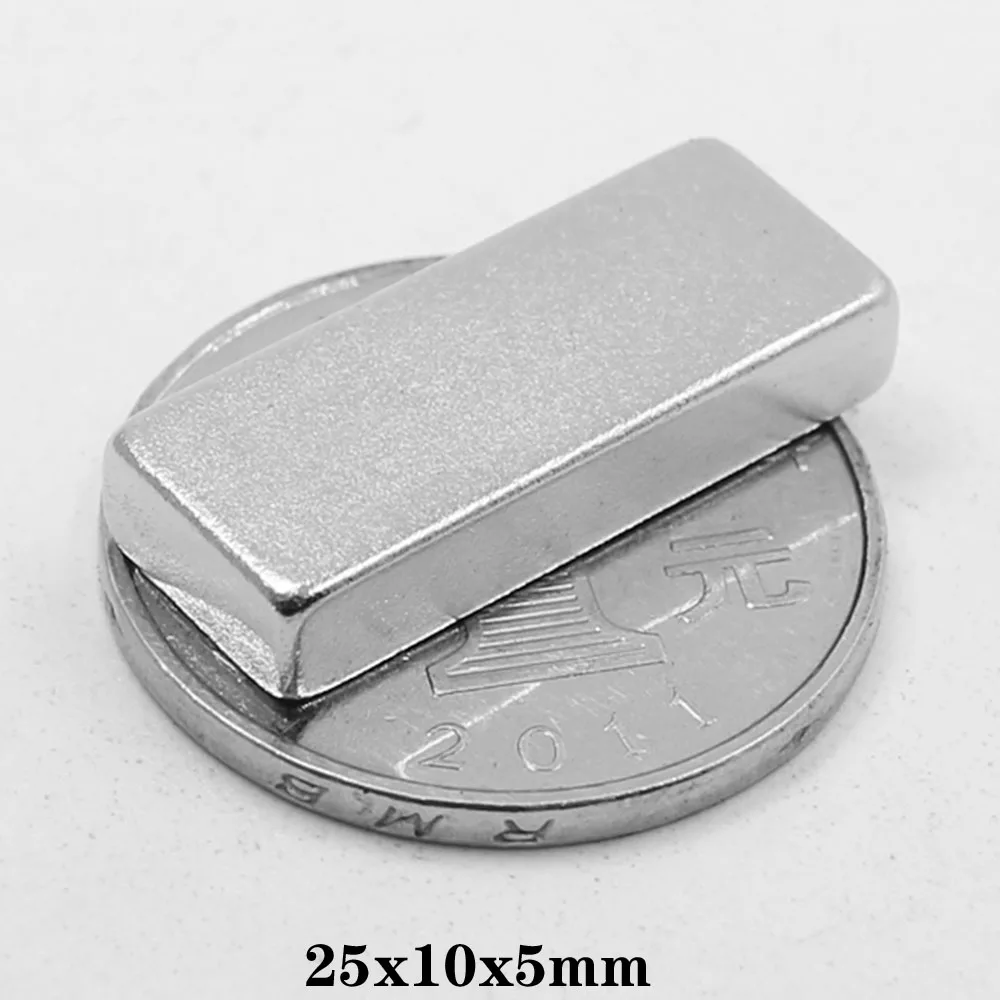 

2/5/10/20/50/100pcs 25x10x5 Strong Neodymium Magnet Thickness 5mm Block Permanent Magnets 25x10x5mm Powerful Magnetic 25*10*5
