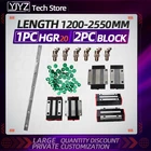 Линейная направляющая 1 шт. HGR20 + 2 шт. HGH20HAHGW20HAHGH20CAHGW20CCстальная защита HGH20CAHGW20CC, длина ползунка-1200-2550 мм