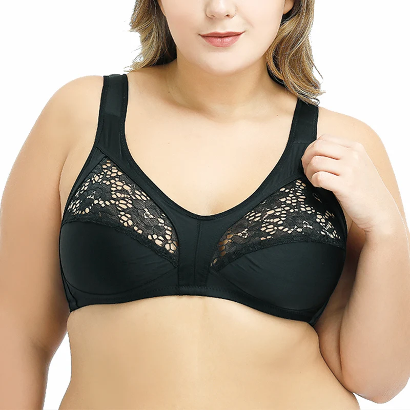Для женщин хлопок без подкладки полный охват Поддержка бюстгальтер косточек