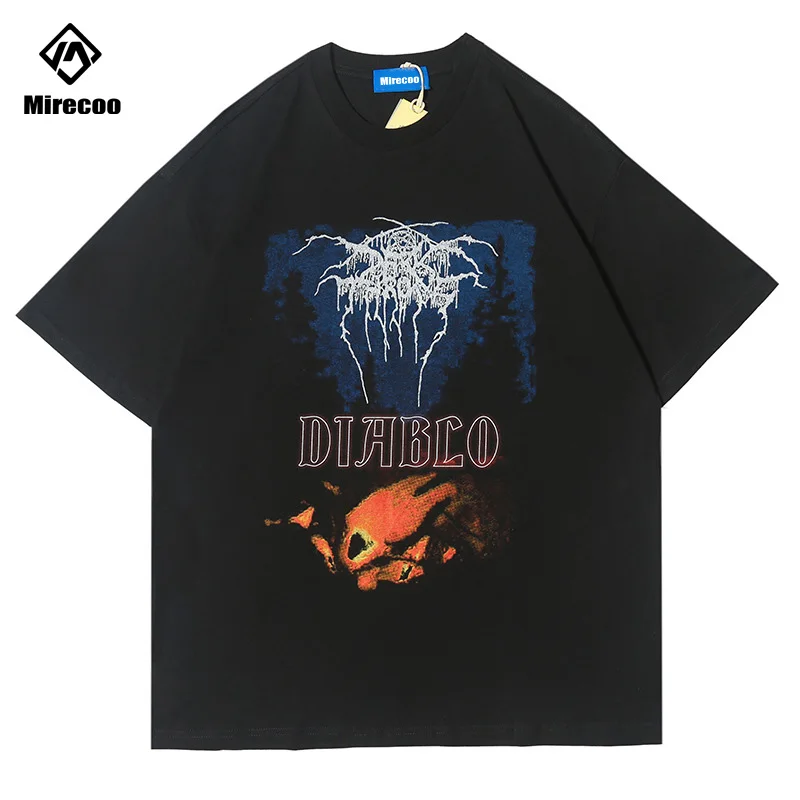

Dark Destruction Print 2020 Tshirts Hip Hop Fashion Short Sleeve Streetwear T Shirts Tees Hipster Mens Harajuku Casual Tops