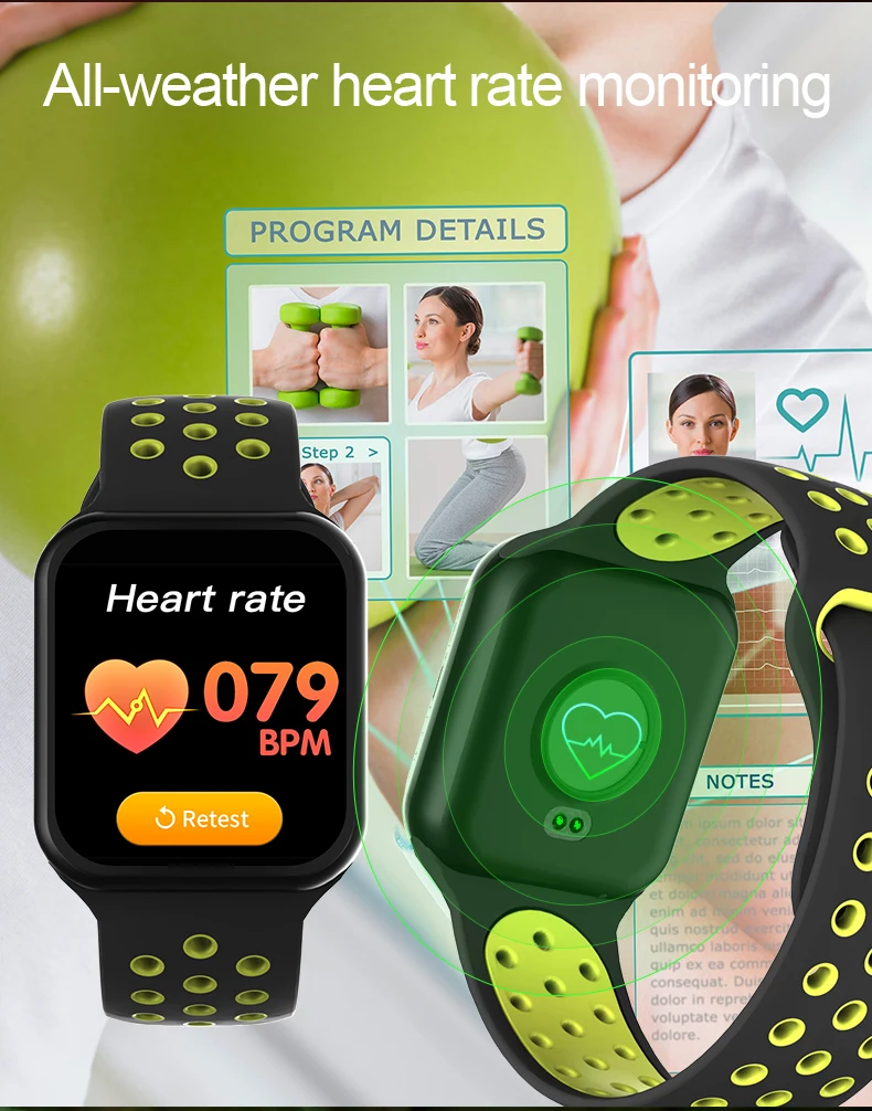 

F8 Smartwatch Men Compatible Heart Rate Tracker IP67 Waterproof Sprot Model Fitness Tracker Smart Bracelet Women for Android IOS