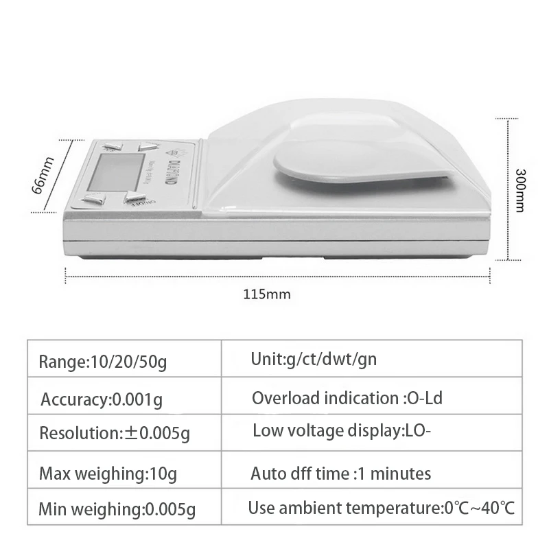 Портативные высокоточные цифровые весы для ювелирных изделий 50 г/20 г/10 г 0 001 с ЖК