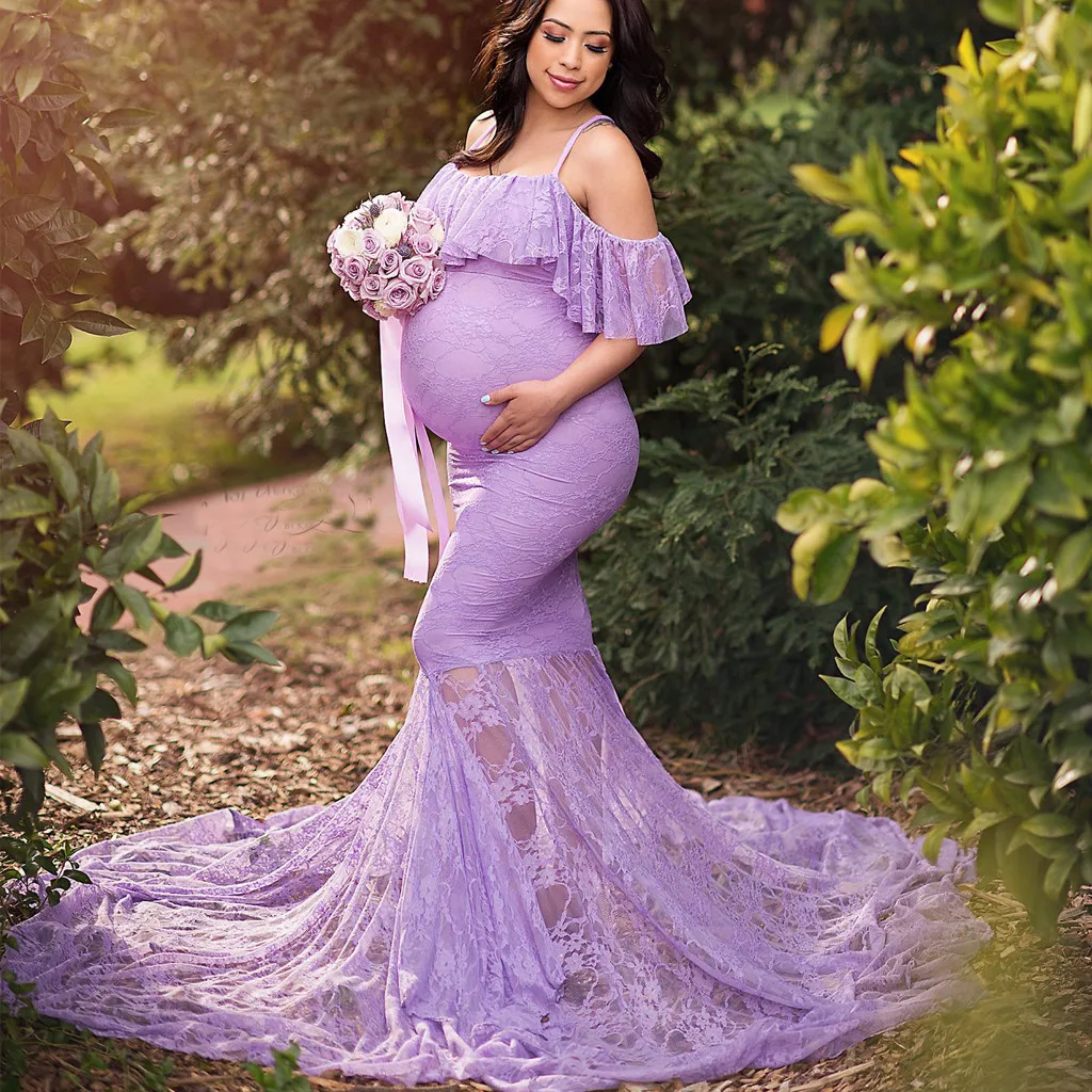 Women Pregnants Sexy Photography Props Short Sleeve Maternity Solid Lace Dress Pregnancy Flattering Dresses Mama Clothing 15 | Мать и