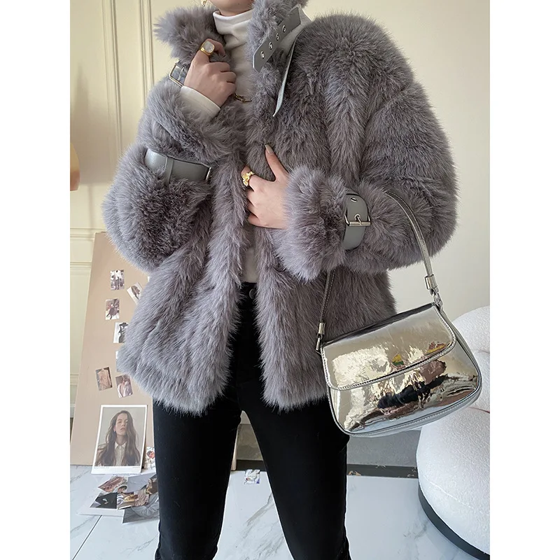

South Korea's Fashionable Plush Feeling Environmental Protection Fur Plush Thick Coat Female Wild 2021 Autumn and Winter New