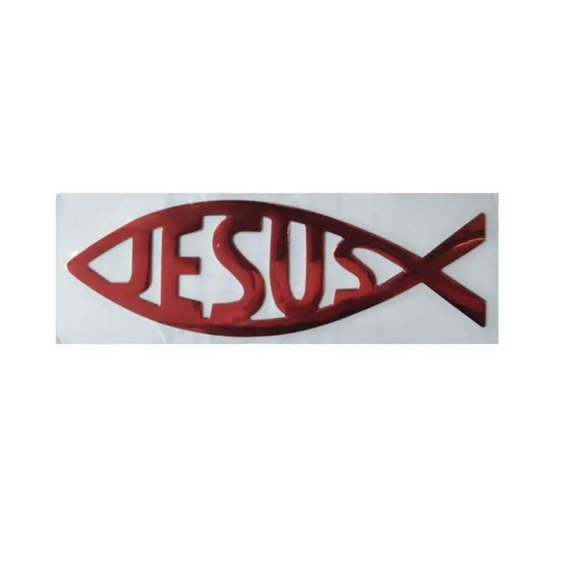 Jesus Fish 3D Car sticker Soft PVC Chromed Emblem Badge Styling Decoration Waterproof Decal Christian Sticker | Автомобили и