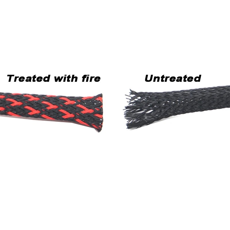 5 метров Ширина 6 мм огнестойкие черного и красного цвета ПЭТ Трубка из сетчатой