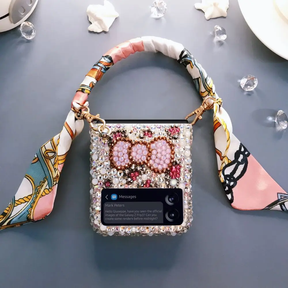 

Роскошный полноразмерный чехол для Samsung Galaxy Z Flip3 с искусственным бриллиантом Kitty, полноразмерный портативный защитный чехол