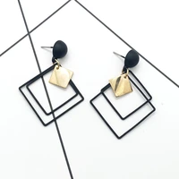 fashion cool wind geometric shaped earrings temperament long pendant personality versatile simple earrings wholesale