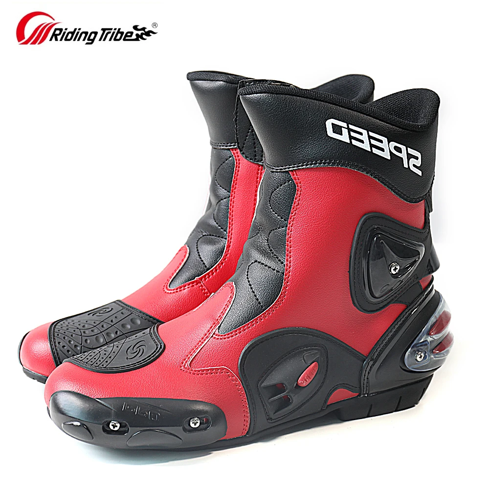 Мотоботы из микрофибры Водонепроницаемый сапог до середины икры мото гонок для