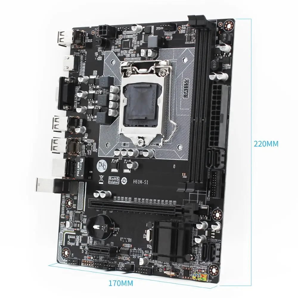 LGA 1155 H61 материнская плата двухканальная DDR3 ПАМЯТЬ микро atx интегрированная