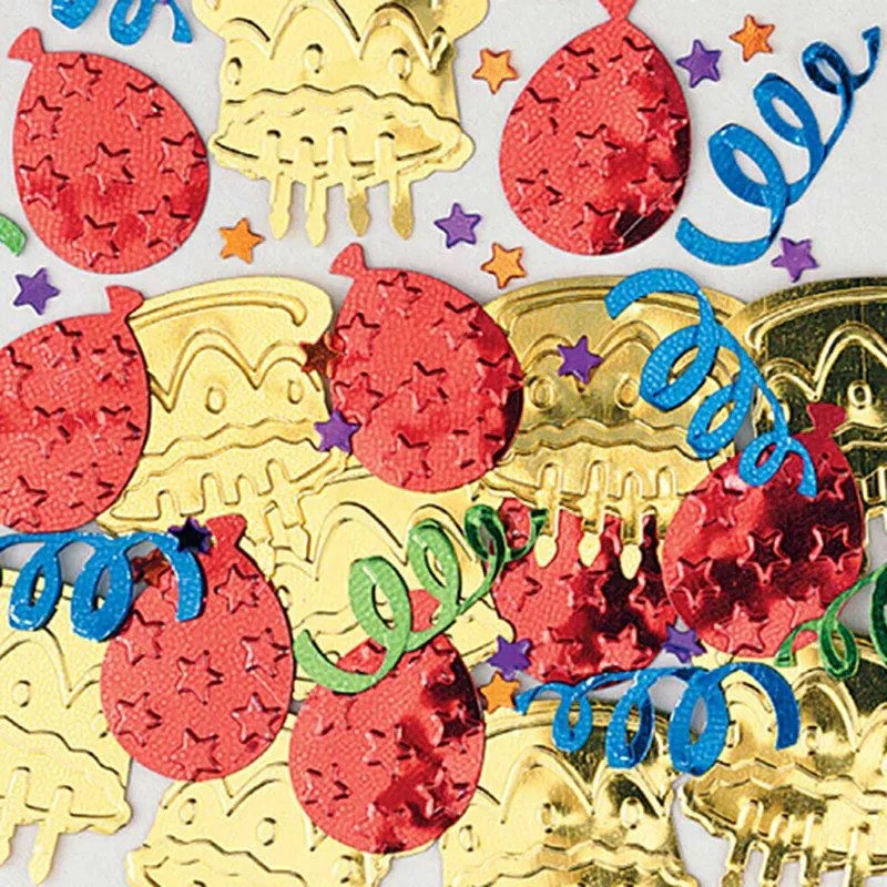 Birthday Cake & Balloons Embossed Party Confetti Banquet Scene Occasions Decor | Дом и сад