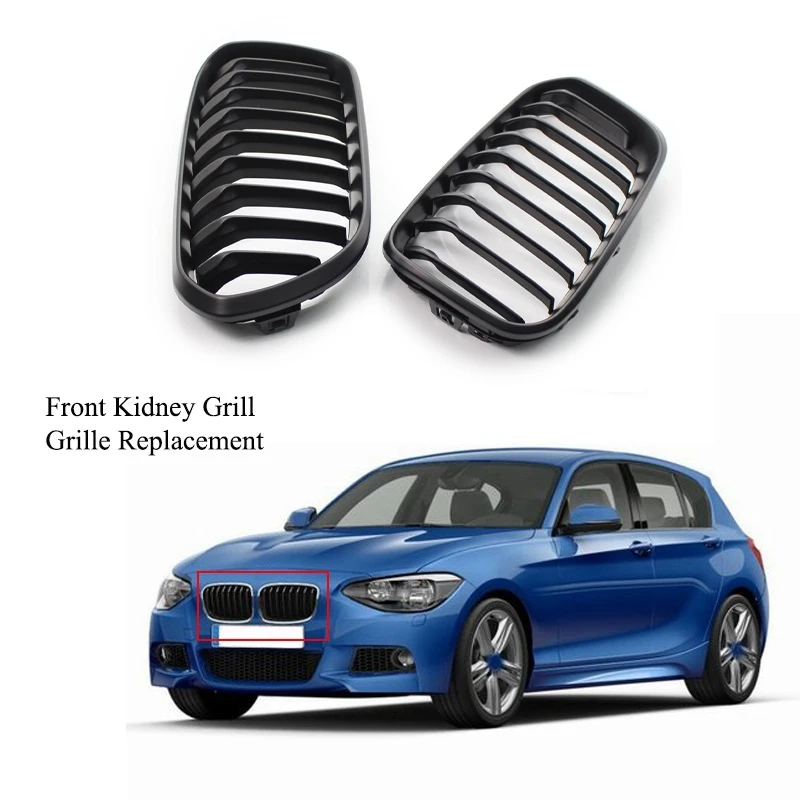 Передний капот решетка Одноместный планка почек гриль рамка матовый черный