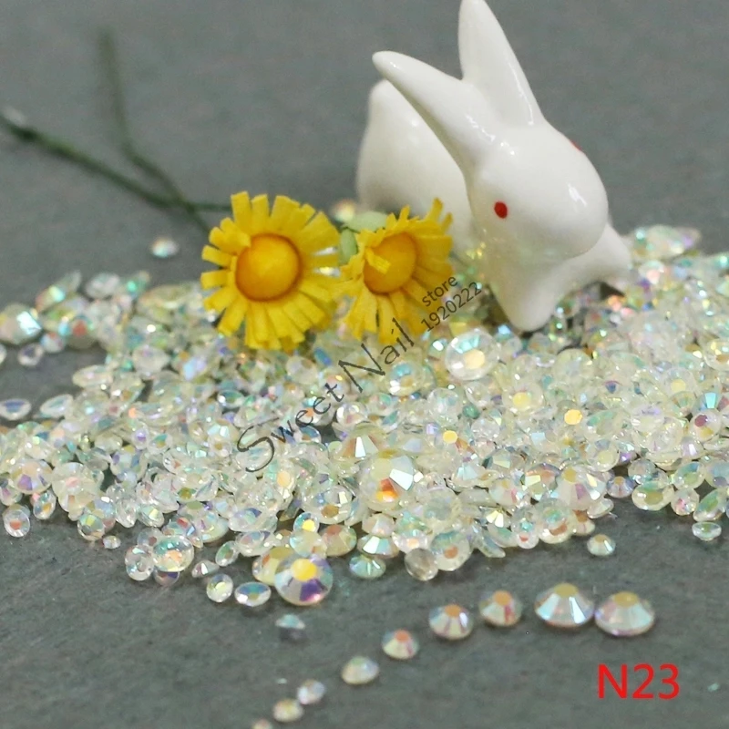 N23 400 шт SS6-SS30 смешанные размеры Очаровательные Красивые Черные 14 граней круглые алмазные сверкающие акриловые украшения для ногтей N02 - Цвет: N23