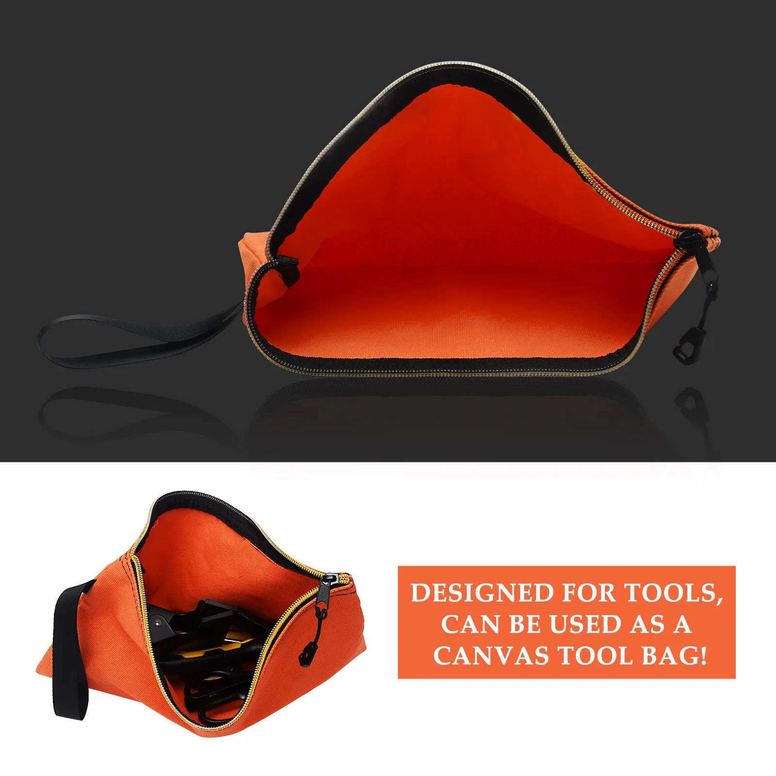 

Zipper Closure Storage Pouch Tool Bag Organizer Heavy Duty Large Capacity Canvas Organizer Storage Case Portable Pouch Accessory