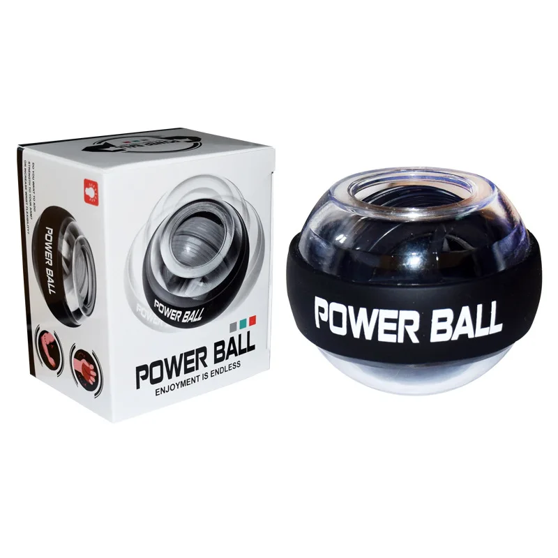 Шар на гироскопе Force Ball Gyro No power светильник на запястье мяч тренажер для рук усилитель светодиодный со скоростью устройства 4 цвета - Цвет: Черный