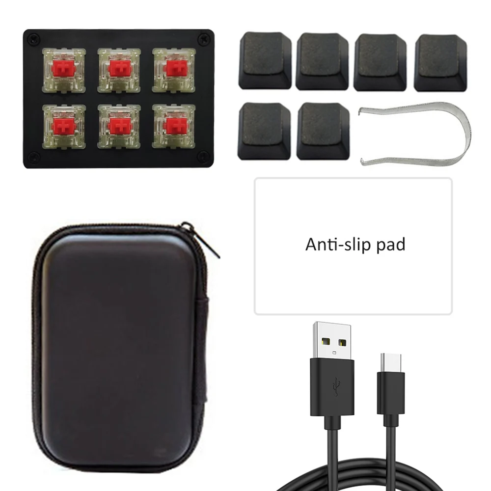 USB 6 клавиш Мини Портативная механическая клавиатура с горячей вилкой Вишневый Mx